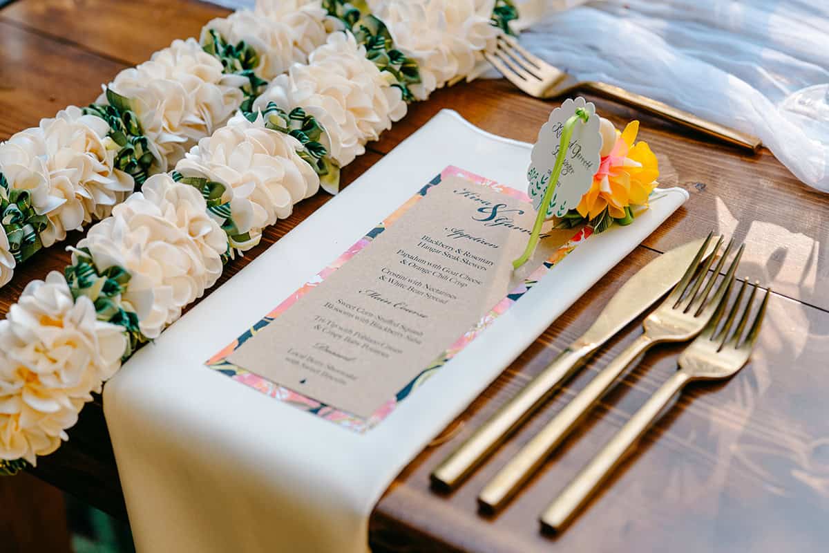 table setting for elopement