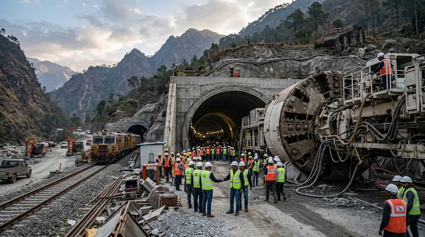 ऋषिकेश-कर्णप्रयाग रेल्वे प्रकल्पातील सुटका बोगदा-१ चे खोदकाम