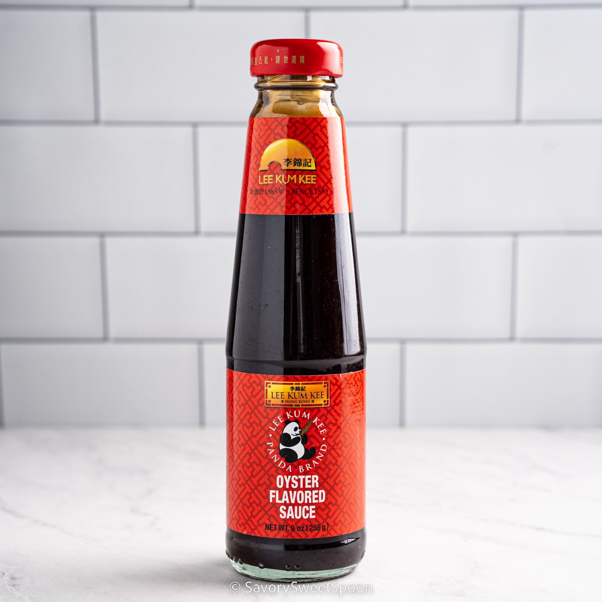Bottle of oyster sauce.
