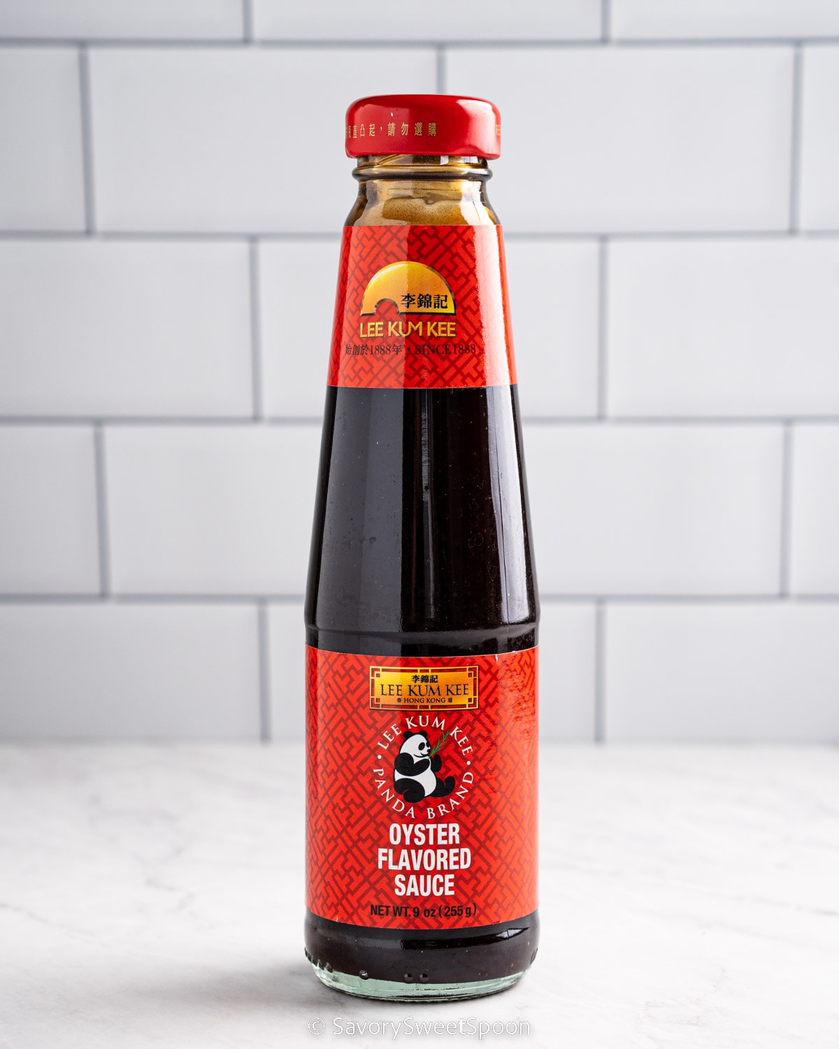 Bottle of oyster sauce.