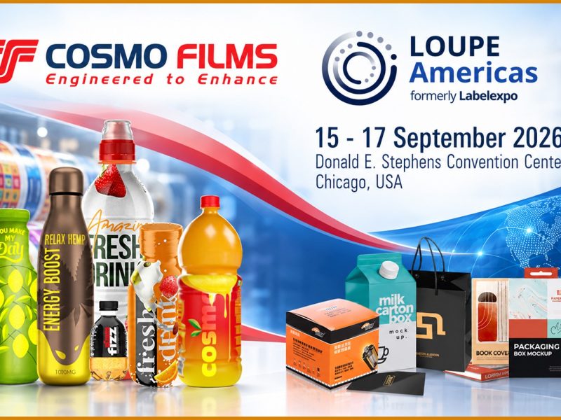 Exhibition booth with printing and packaging products at LOUPE Americas 2026.