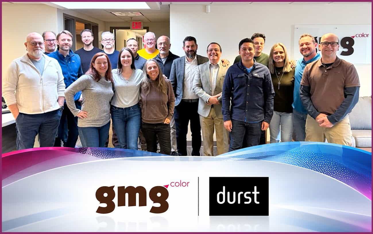 Group photo of GMG Americas team at Durst software initiative event.