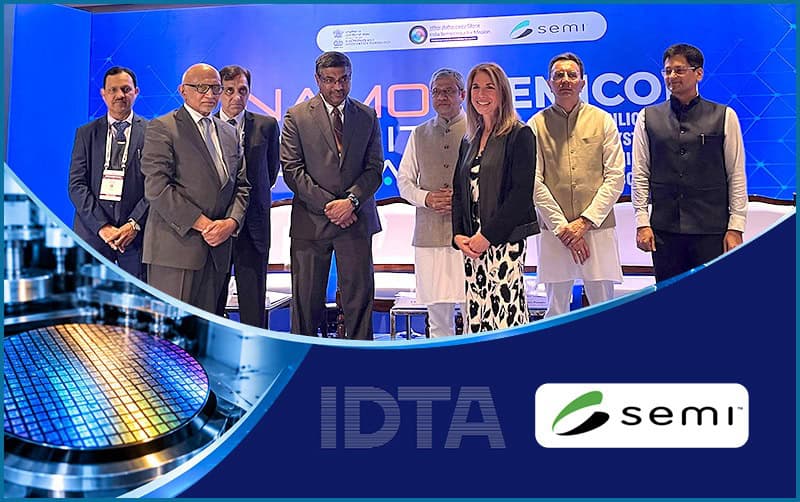 Group of professionals at IDTA and SEMI partnership event in India.