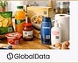 Various packaged food and household products with QR codes for smart packaging.