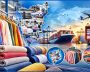 Textile manufacturing and export logistics at Tiruppur Knitwear industry.