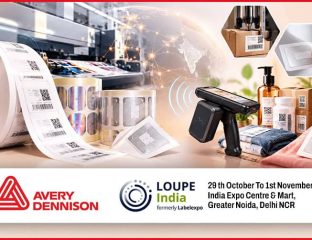 Label and RFID printing equipment at LOUPE India 2026 event.