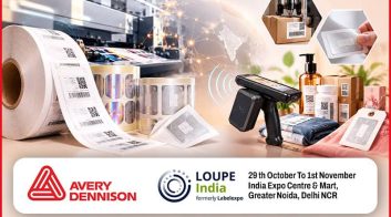Label and RFID printing equipment at LOUPE India 2026 event.
