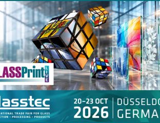 Exhibition of glass decoration techniques at glasstec 2026 in Düsseldorf.