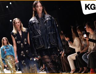 Models showcase KGL Arc Echo collection at Moscow Fashion Week.