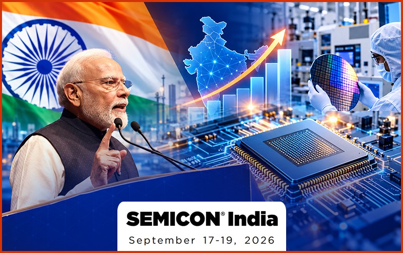 Indian Prime Minister Narendra Modi at SEMICON India 2026 event.