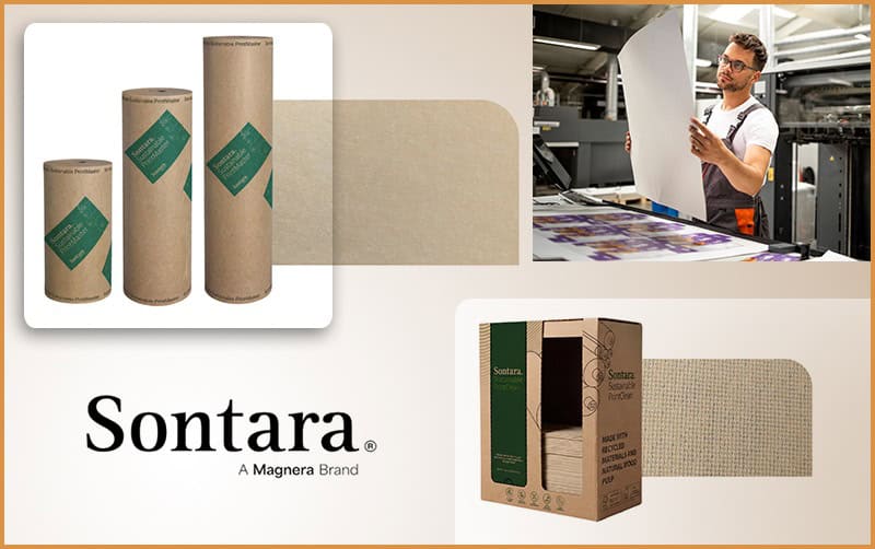 Sontara recycled PET cloths for sustainable printing solutions.
