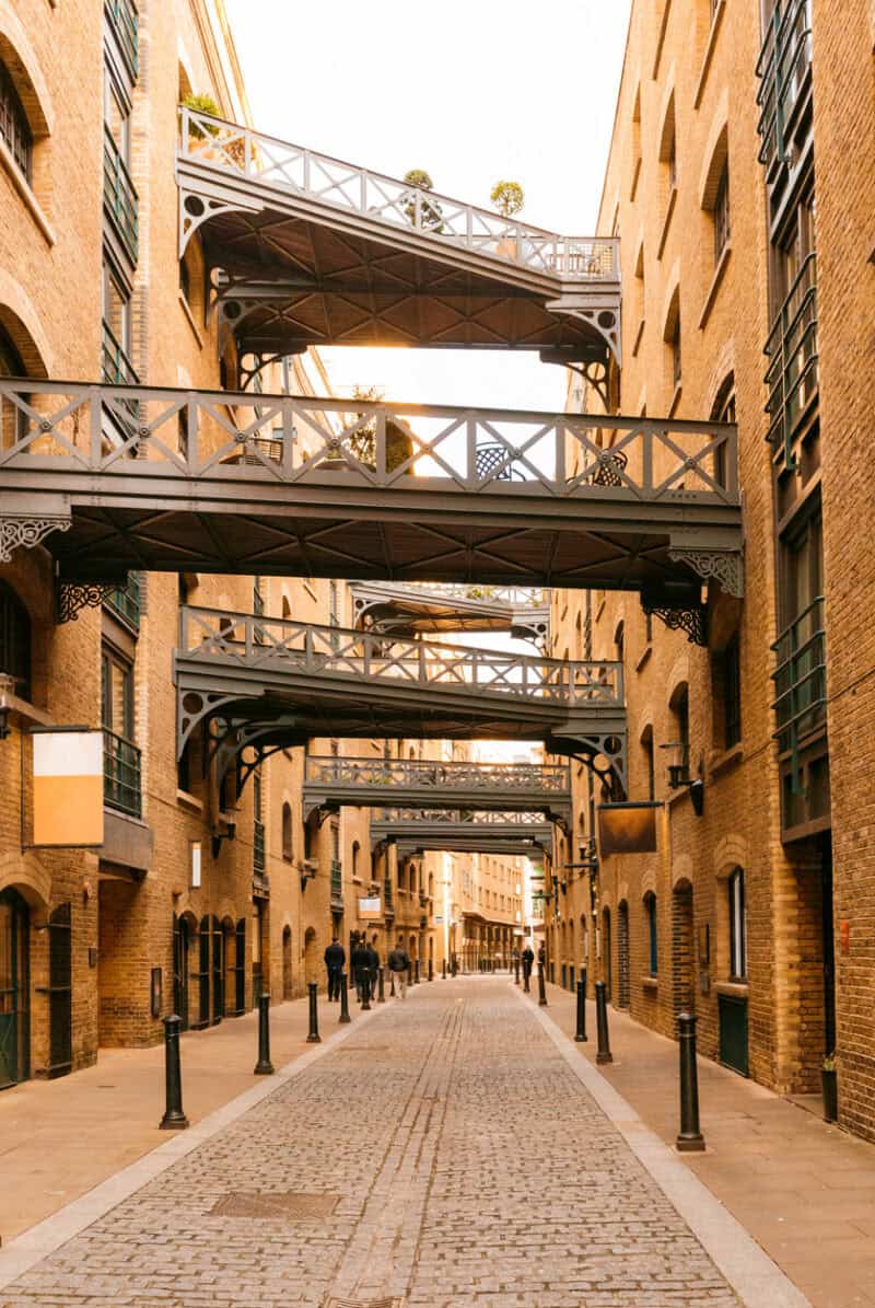 View of the bridges connecting buildings at St Christopher's London Bridge hostel in London.