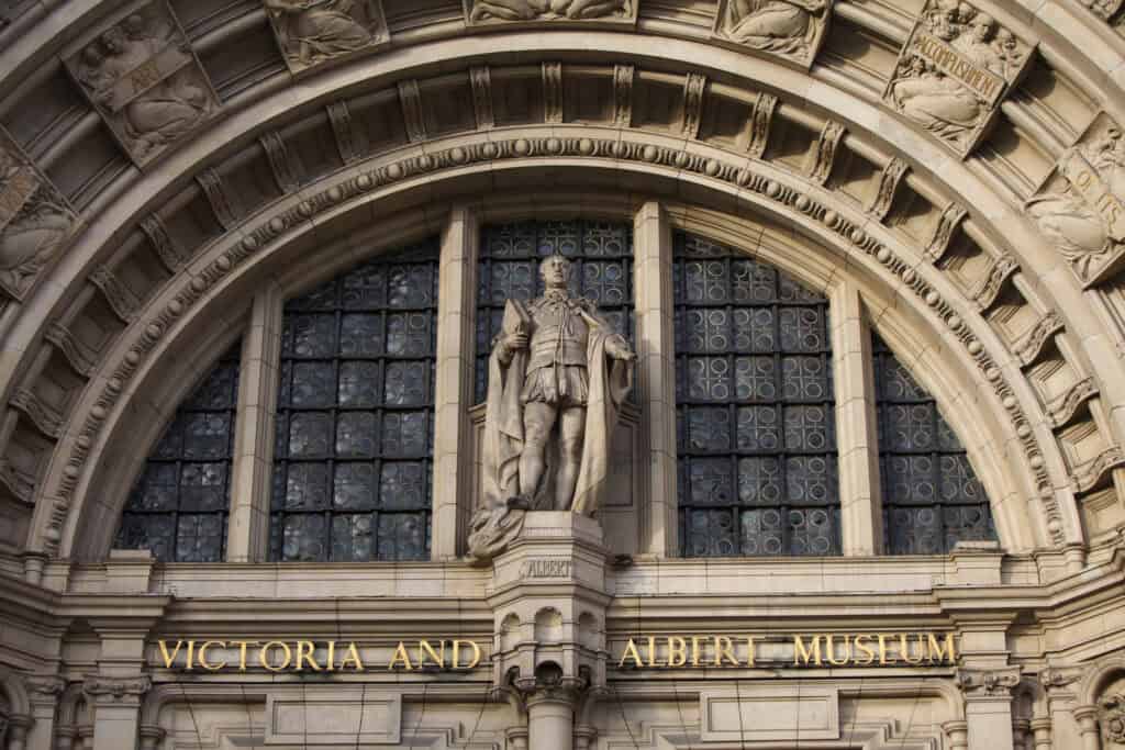 Historic Victoria and Albert Museum facade in Berlin.