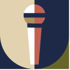 Geometric microphone illustration in Chase Club brand colors