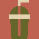 Geometric cocktail glass illustration in Chase Club brand colors
