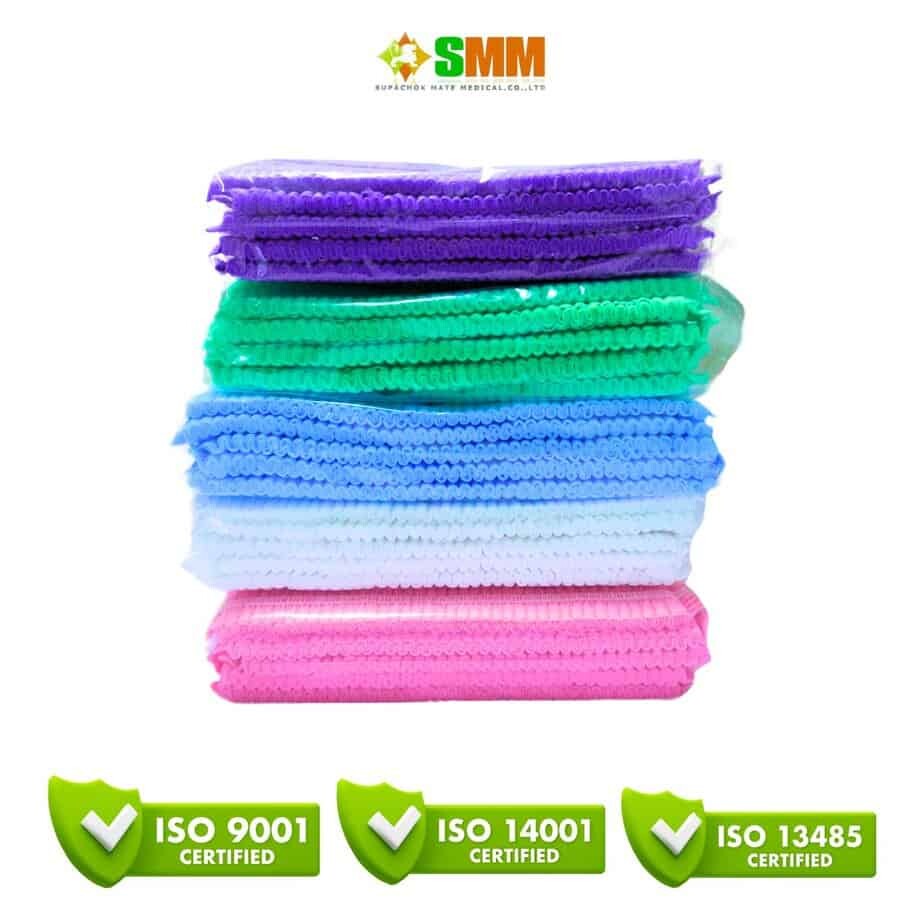ผ้าพันแผลยืดหยุ่นหลายสีในชุดเดียวกัน เหมาะสำหรับการดูแลบาดแผลและการรักษาทางการแพทย์.