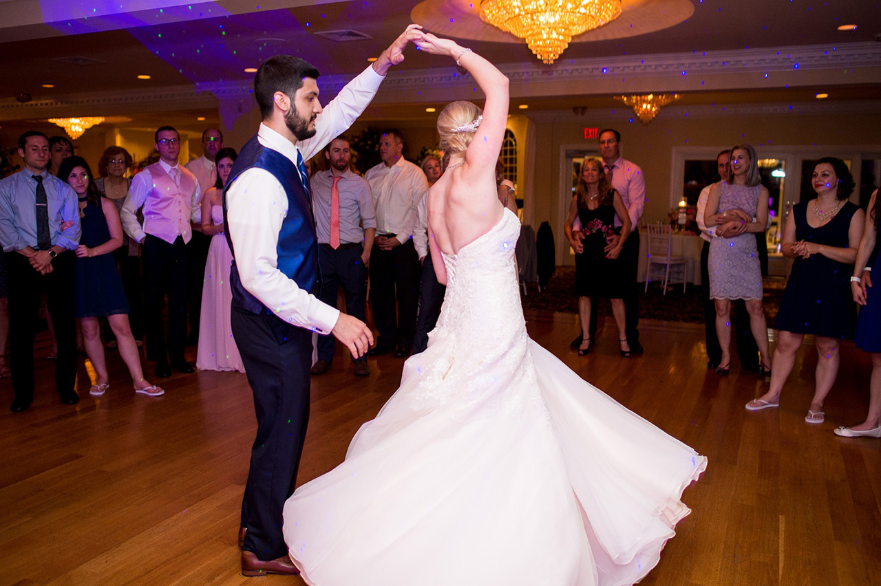 Megan and Anthony's wedding reception dance in the Candlewood Inn ballroom.