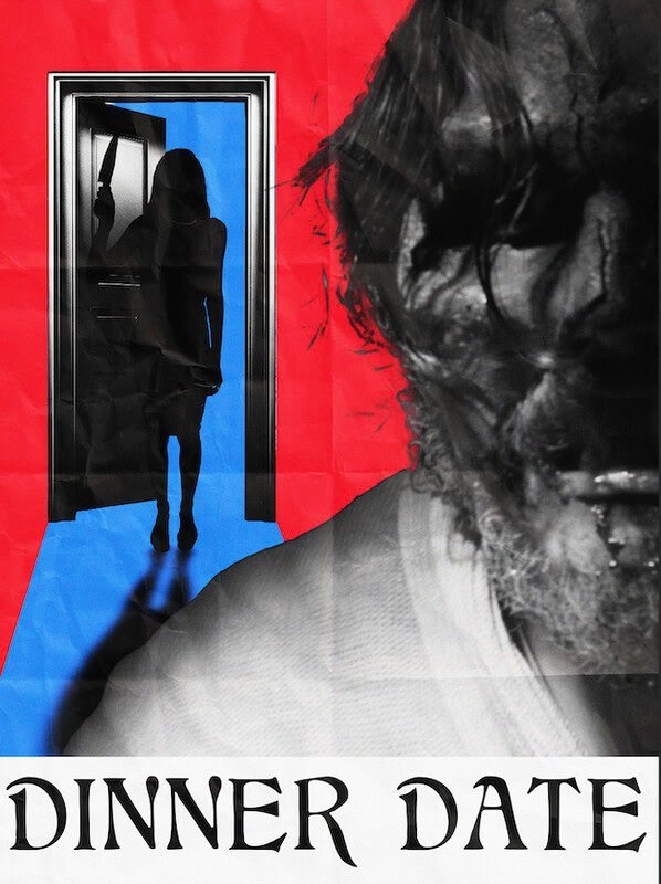 Silhouette of a woman standing in a doorway with a red background, and a partial view of a person's face in the foreground, promoting SpookyFest event.