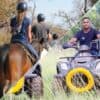 Adventure tour in South Africa with horseback riding and quad biking in scenic outdoor landscapes.