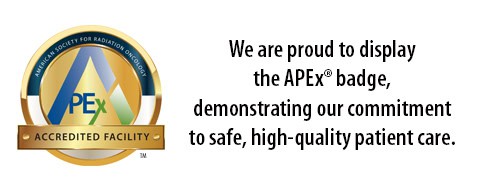APEx Accredited Facility badge from the American Society for Radiation Oncology. University Hospital is proud to display the APEx badge, demonstrating our commitment to safe, high-quality patient care.