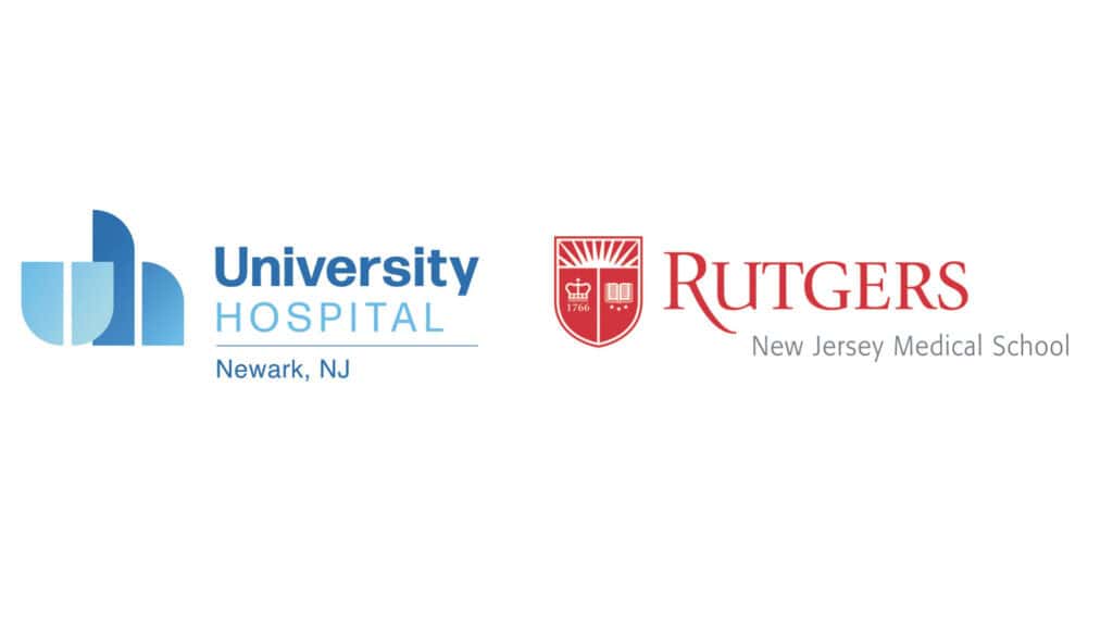 University Hospital and Rutgers New Jersey Medical School logos