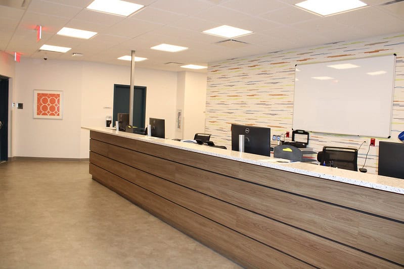 A nurses' station at University Hospital's Community Health and Wellness Center