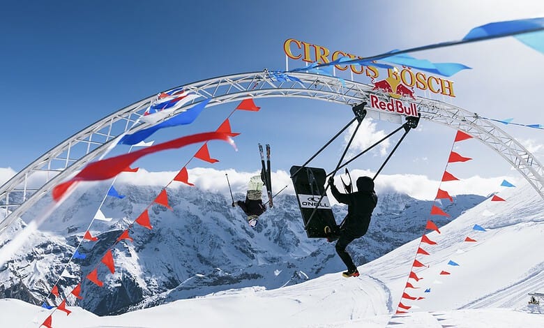 Fabian Boesch performs at the Red Bull Circus Boesch in Schilthorn, Switzerland on February 29, 2024. Credit: Lorenz Richard / Red Bull Content Pool