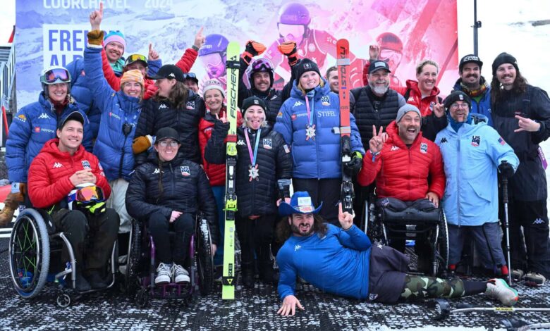 Archive photograph of U.S. Para Alpine skiing athletes from 2025–26
