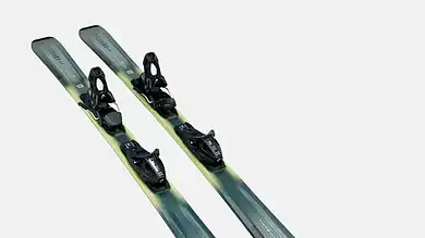 Pair of Head brand skis with bindings, designed for winter skiing adventures.