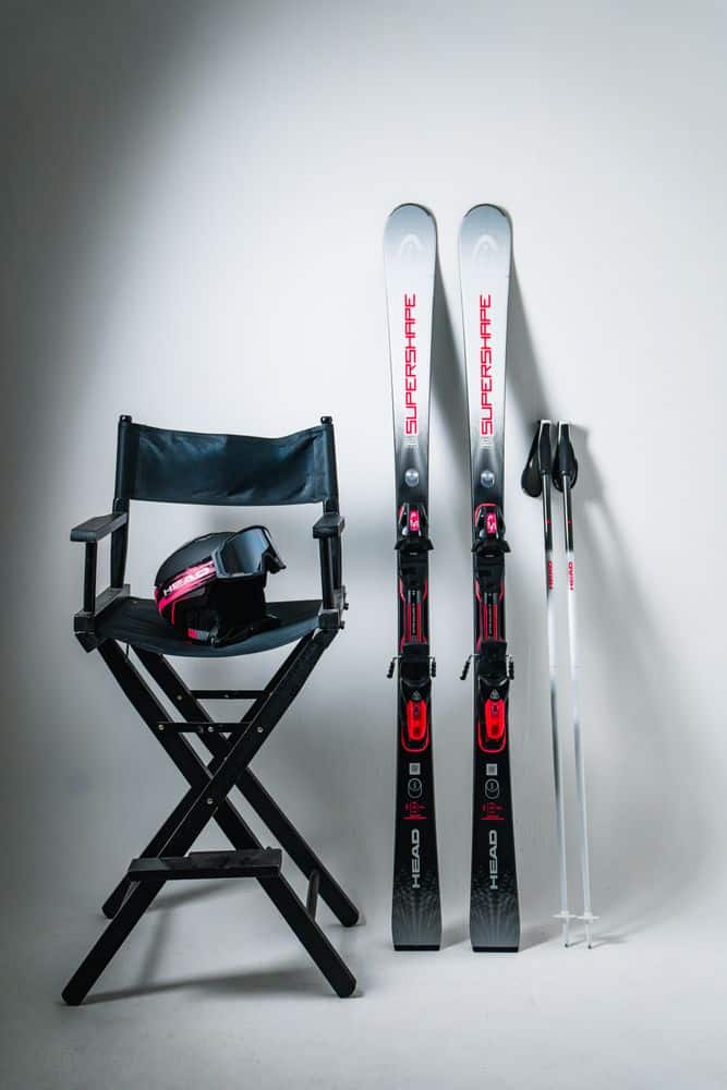 HEAD Supershape anniversary skis, poles, helmet and goggles
