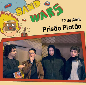 Imagem de jovens em uma banda durante evento musical.