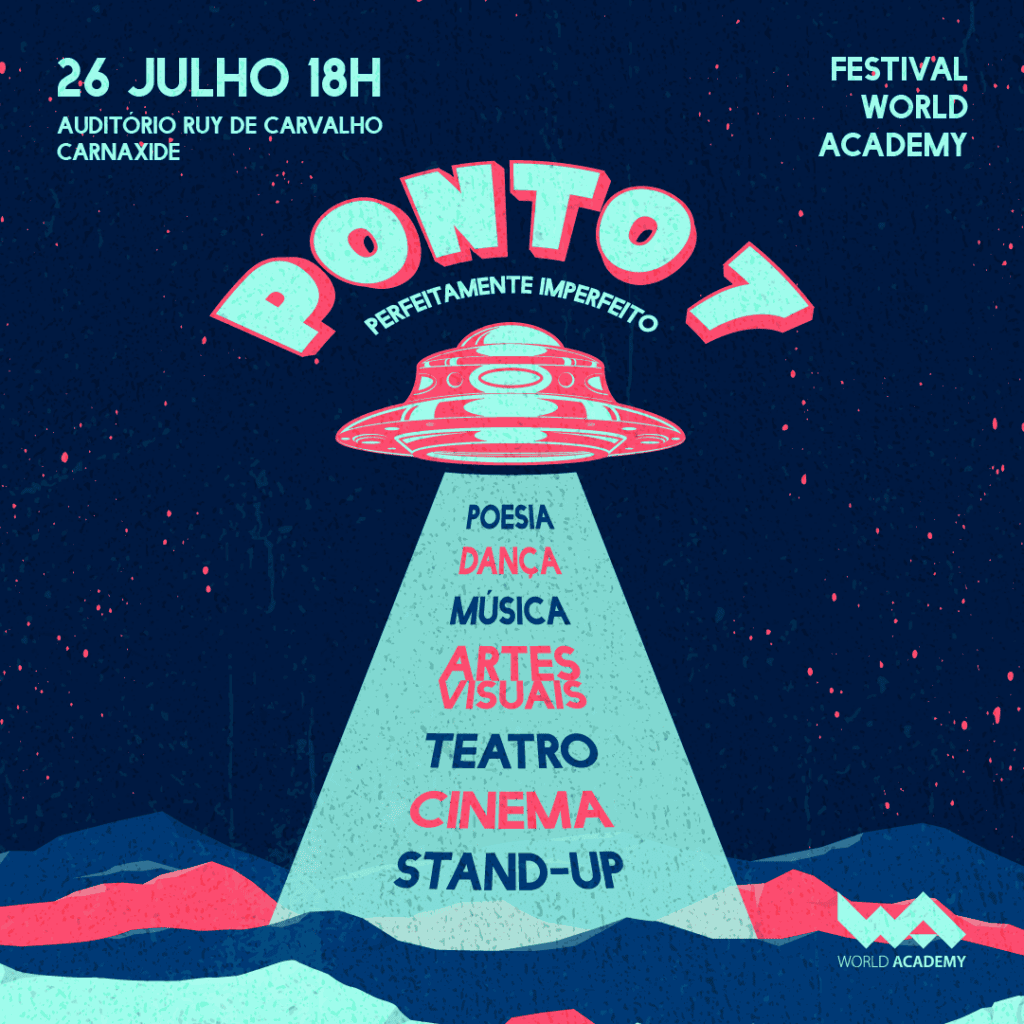 Espetáculo do World Academy com teatro, dança, música e cinema em Carnaxide.