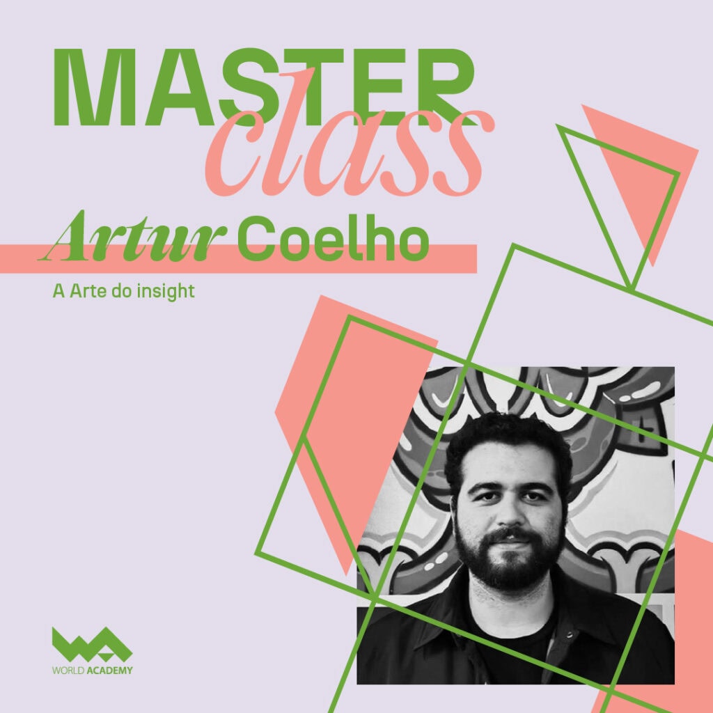 Imagem de Artur Coelho, instrutor do curso Mestre, focado em técnicas de insight e criatividade.