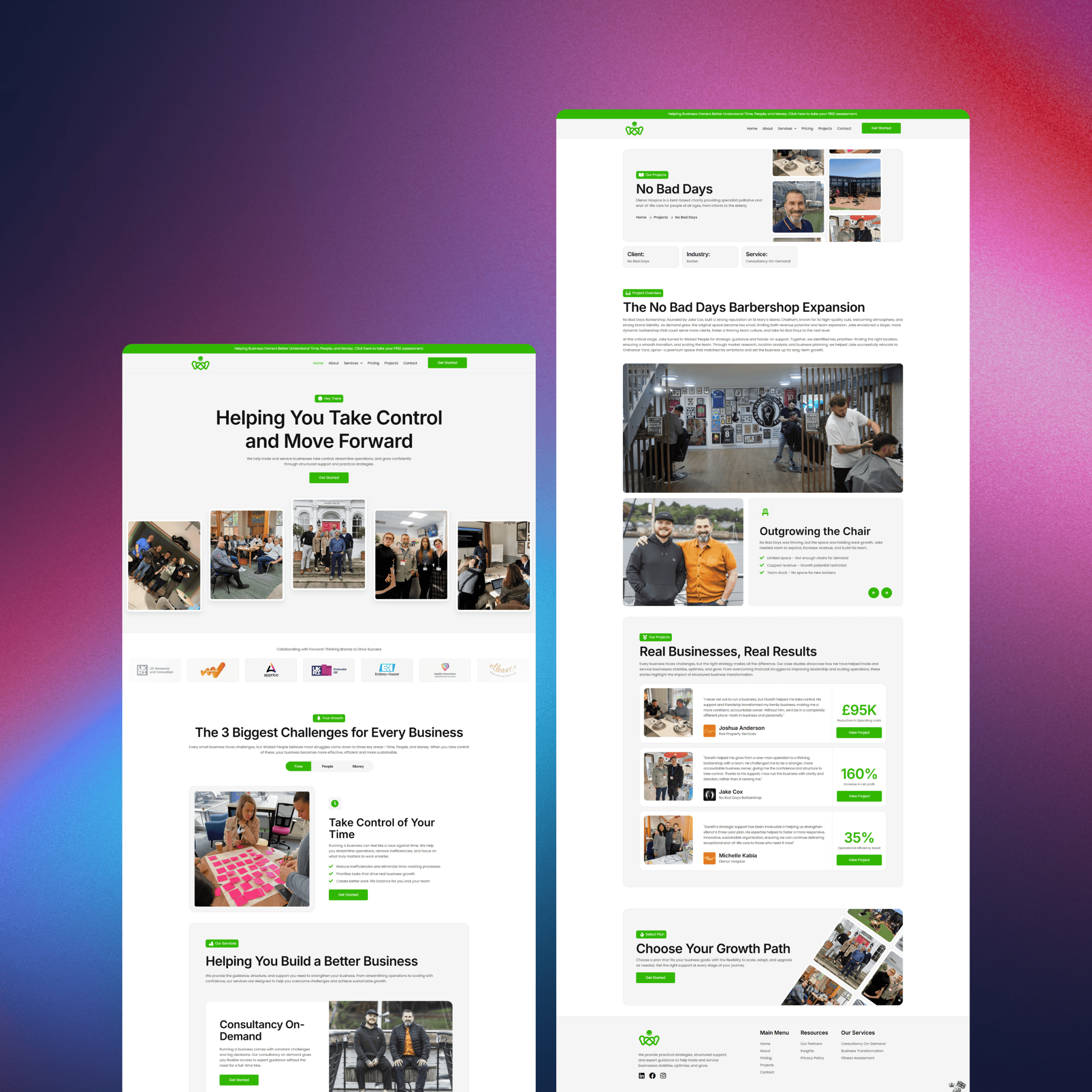 Modern website design for Zenif Studio showcasing services and portfolio.