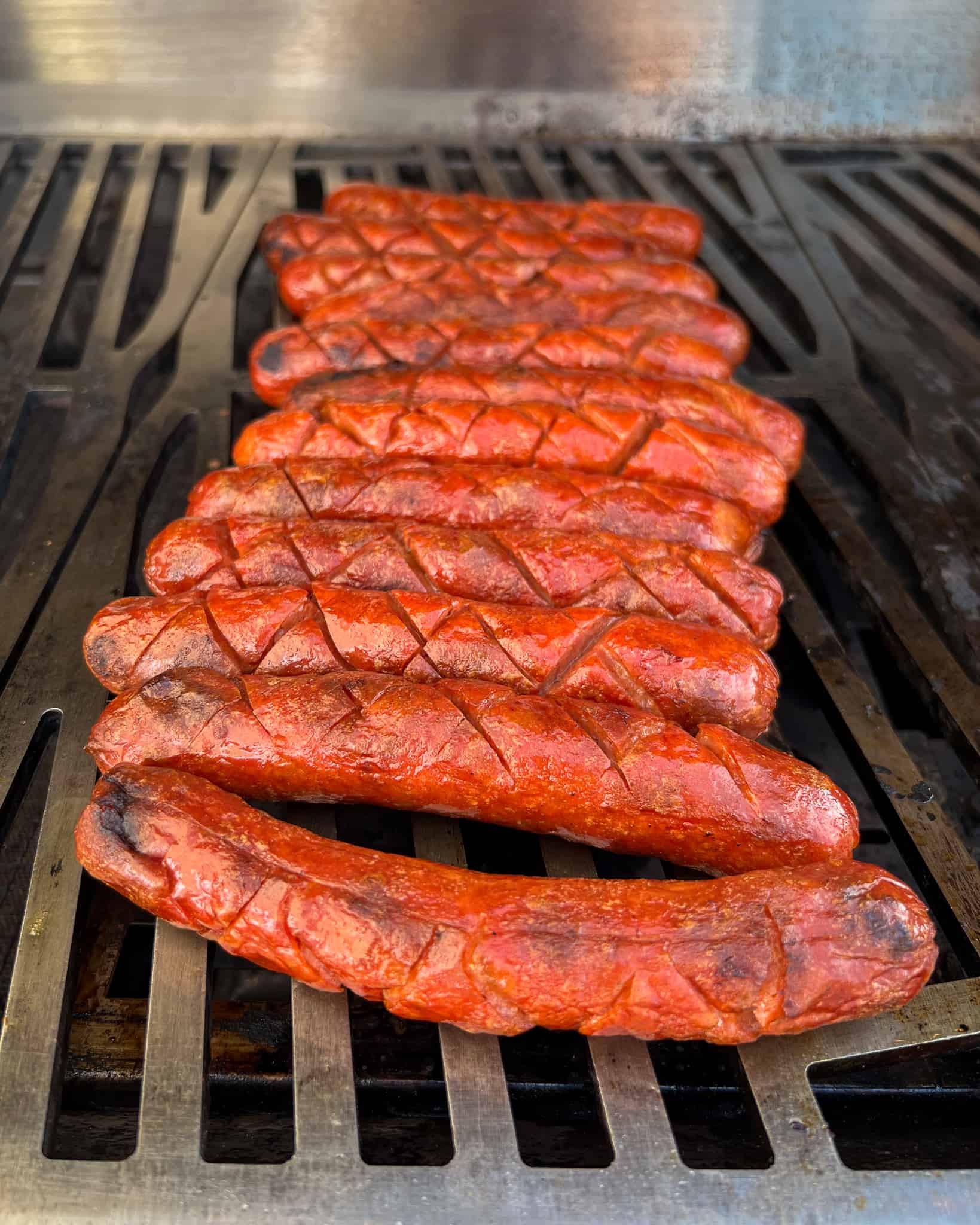 Sizzlin’ Smokies with Kimchi, Pickled Veggies & Crispy-Shallots - on the grill