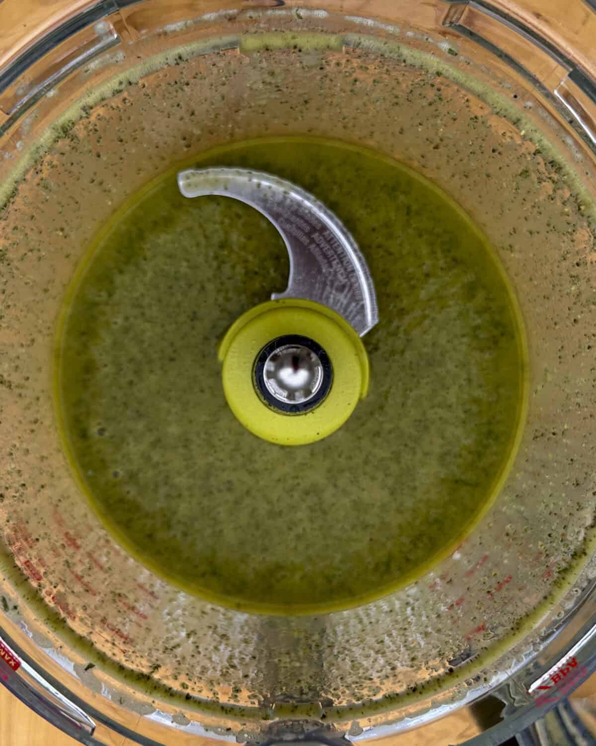 In a mini food processor, blend together lemon juice, oregano, garlic, salt, pepper, then slowly add oil while the processor is running to make the sauce.