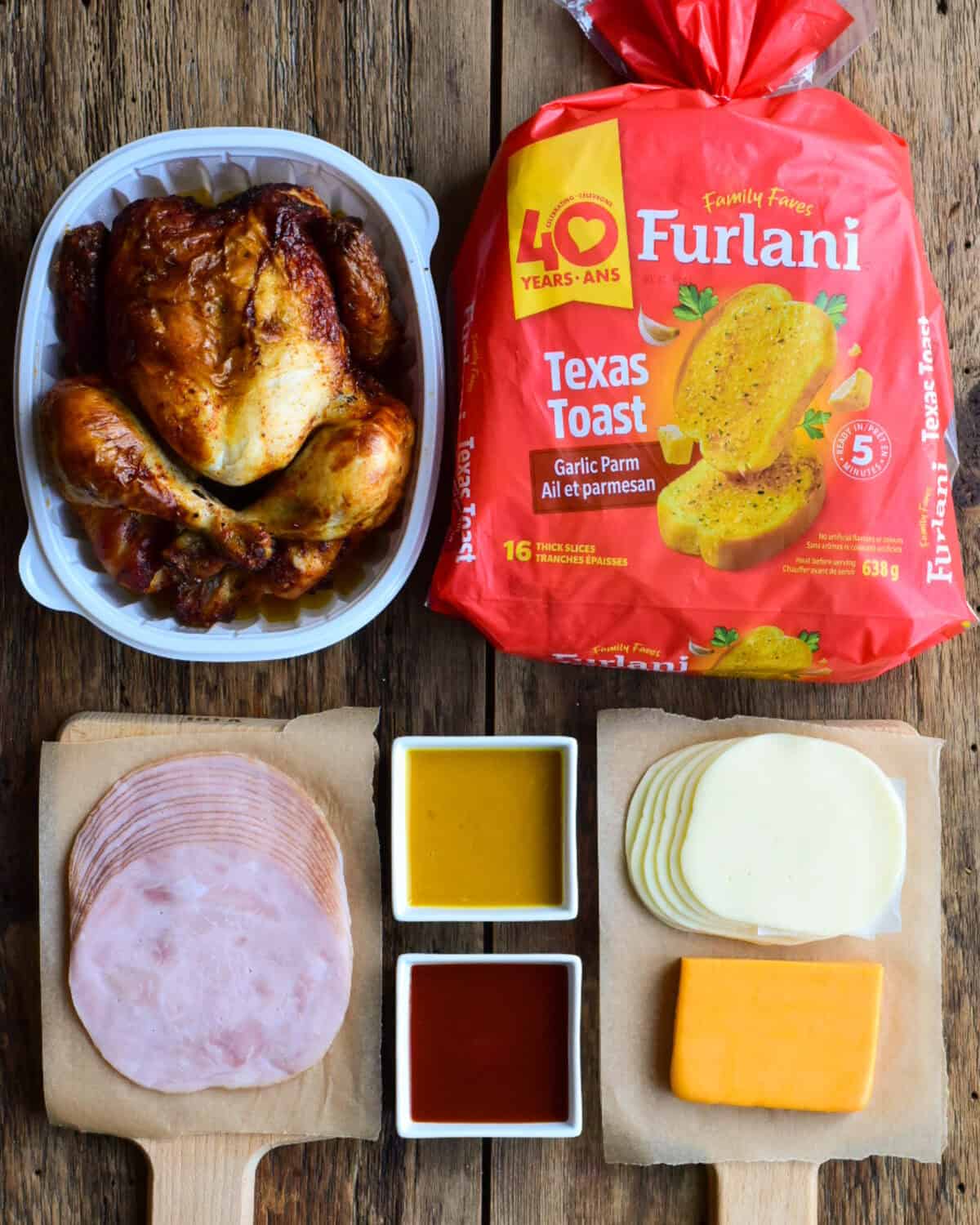 Furlani Texas garlic toast plus ingredients to make sandwiches.