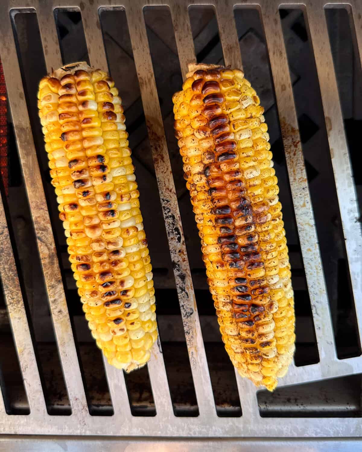 Grill the corn for about 8-10 minutes turning the ears often so they cook evenly and lightly charred.