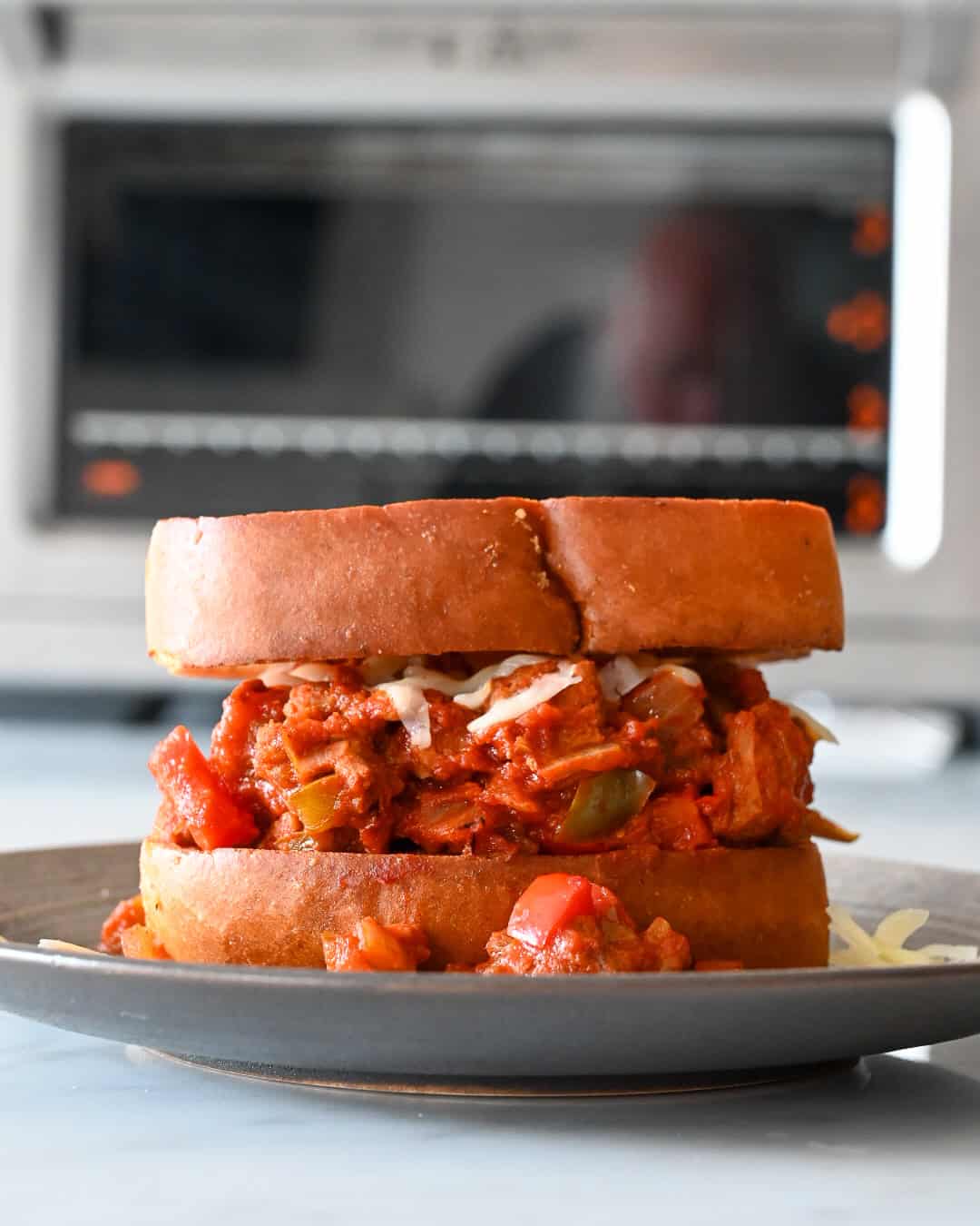 A side view of a dynamite sandwich recipe.