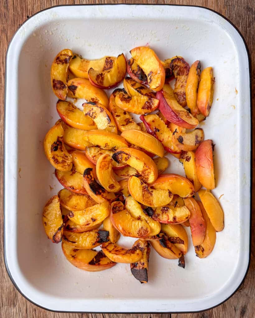Grilled peach slices.