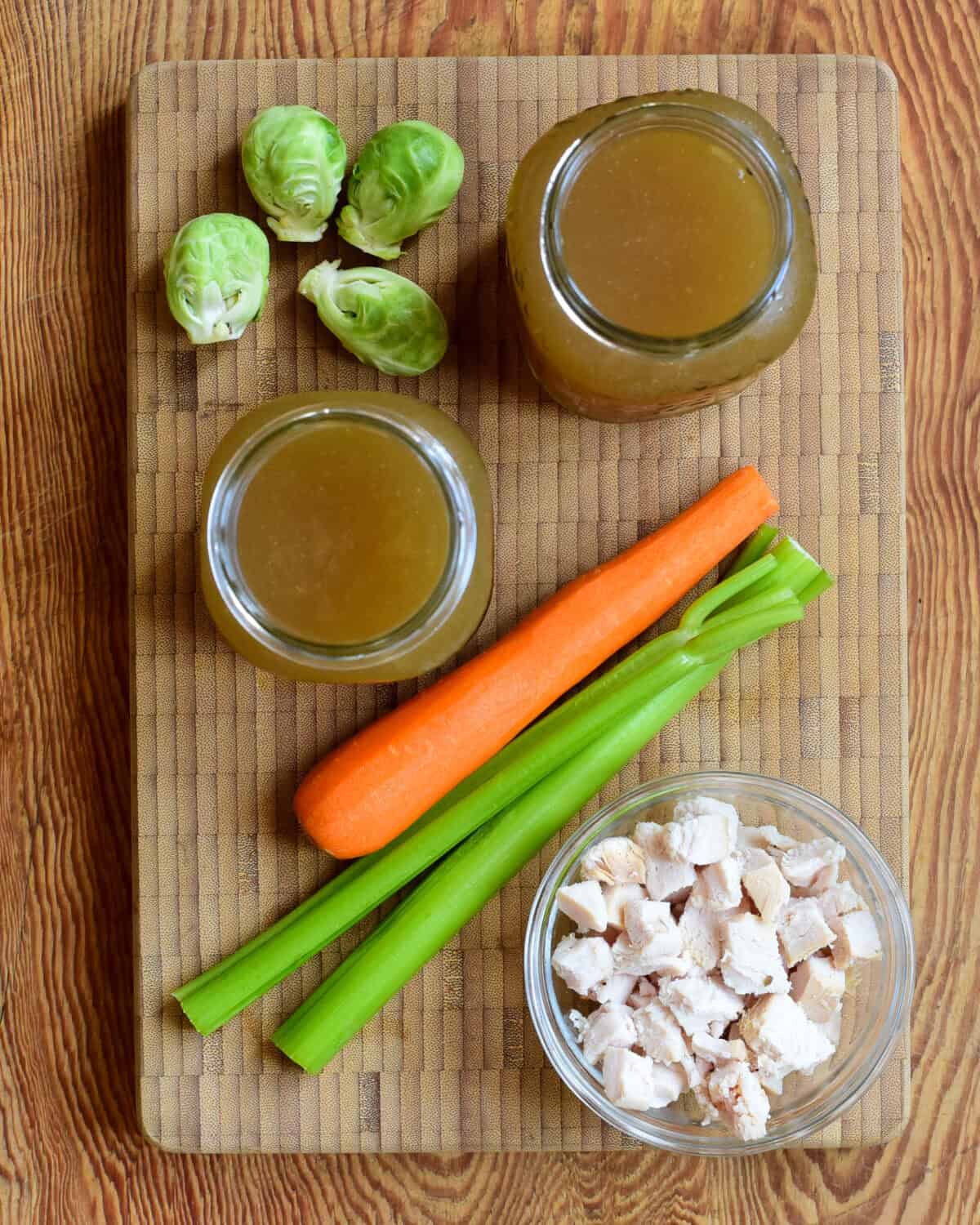 Ingredients for turkey soup.
