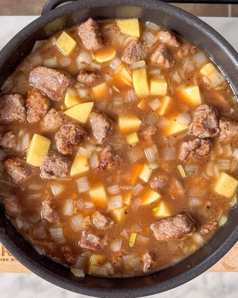 Reduce the japanese style beef stew.