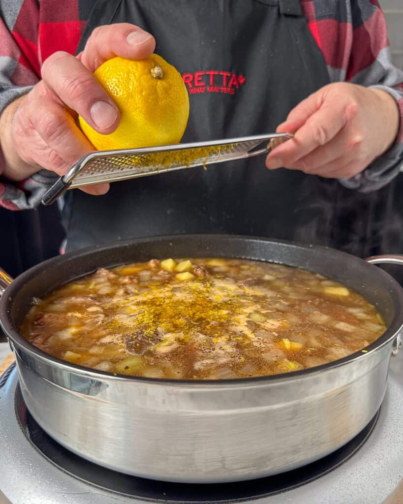 Add the lemon zest to the Japanese-Style Beef Stew