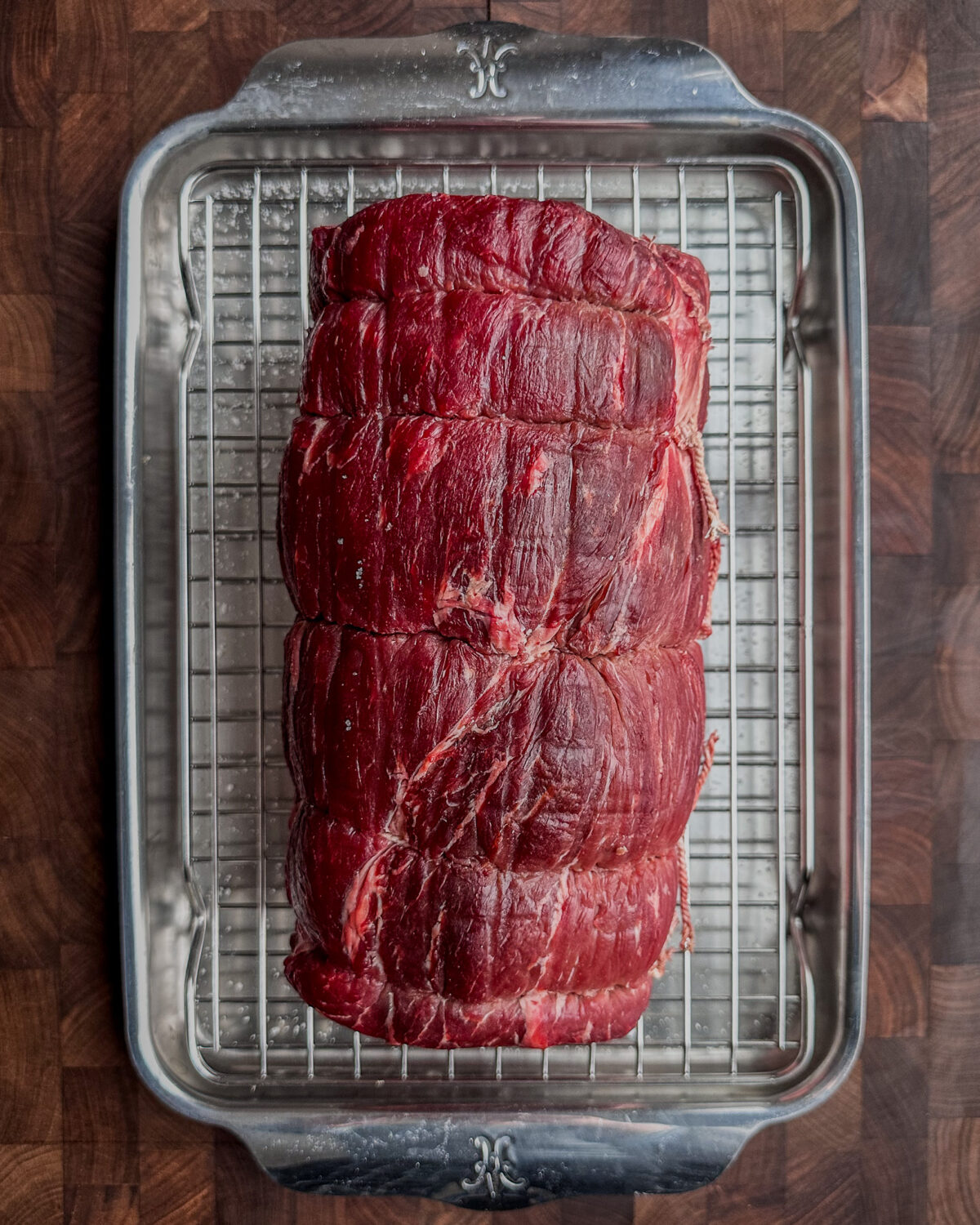 Place the roast on a wire rack set over a baking sheet, salt it all over, and refrigerate uncovered for 24 hours.