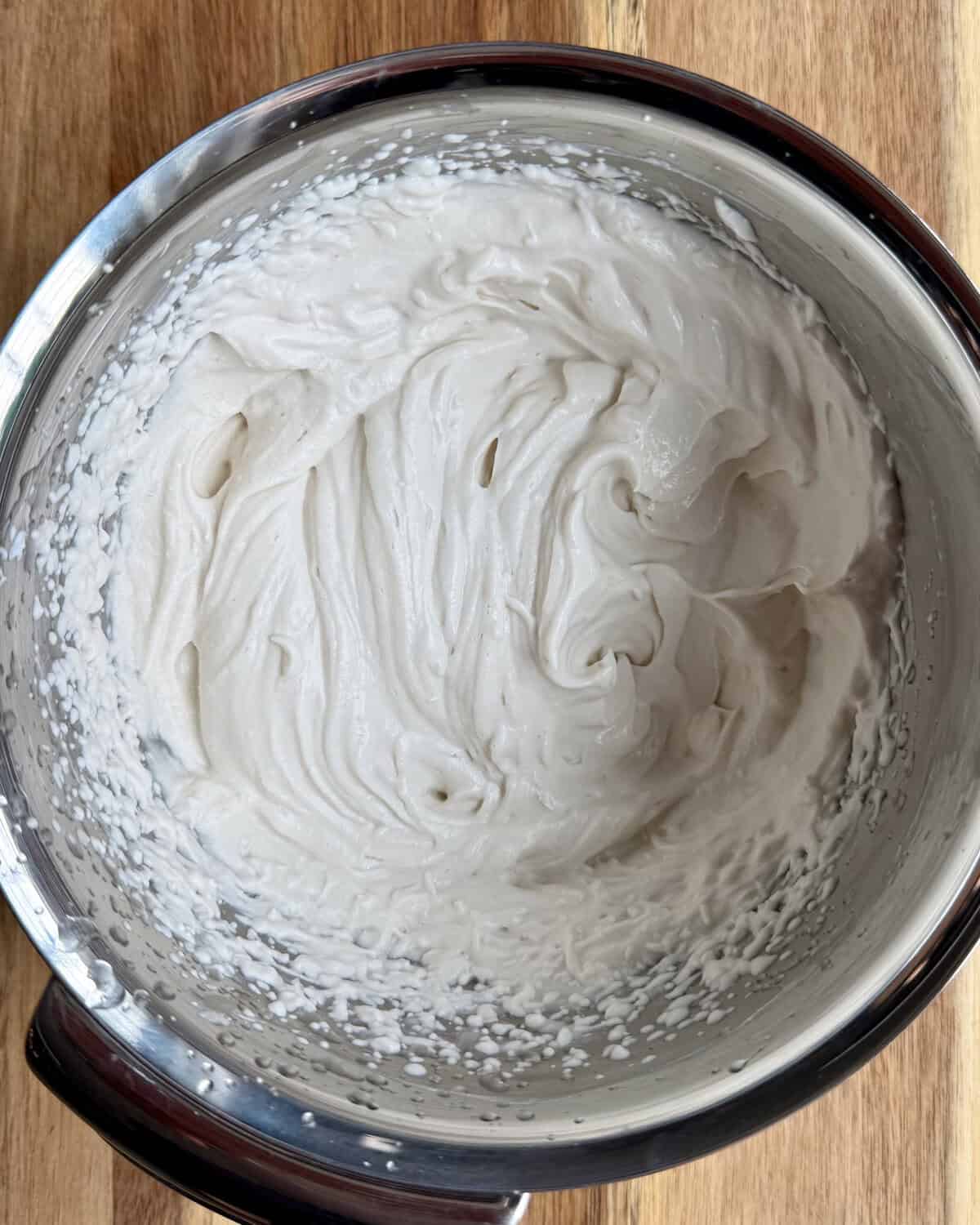 A bowl of whipped coconut cream.