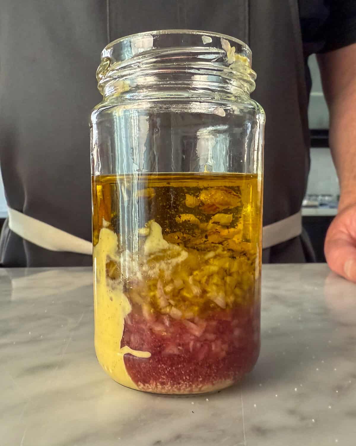 Place all the shallot dijon vinaigrette ingredients in a small jar.