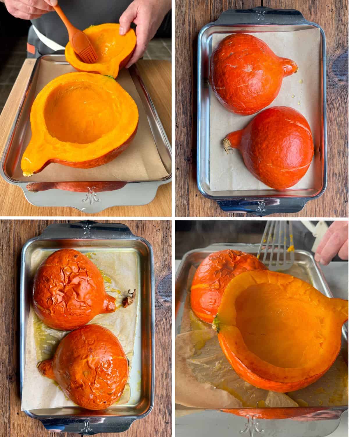 Steps on how to roast a sunshine squash.