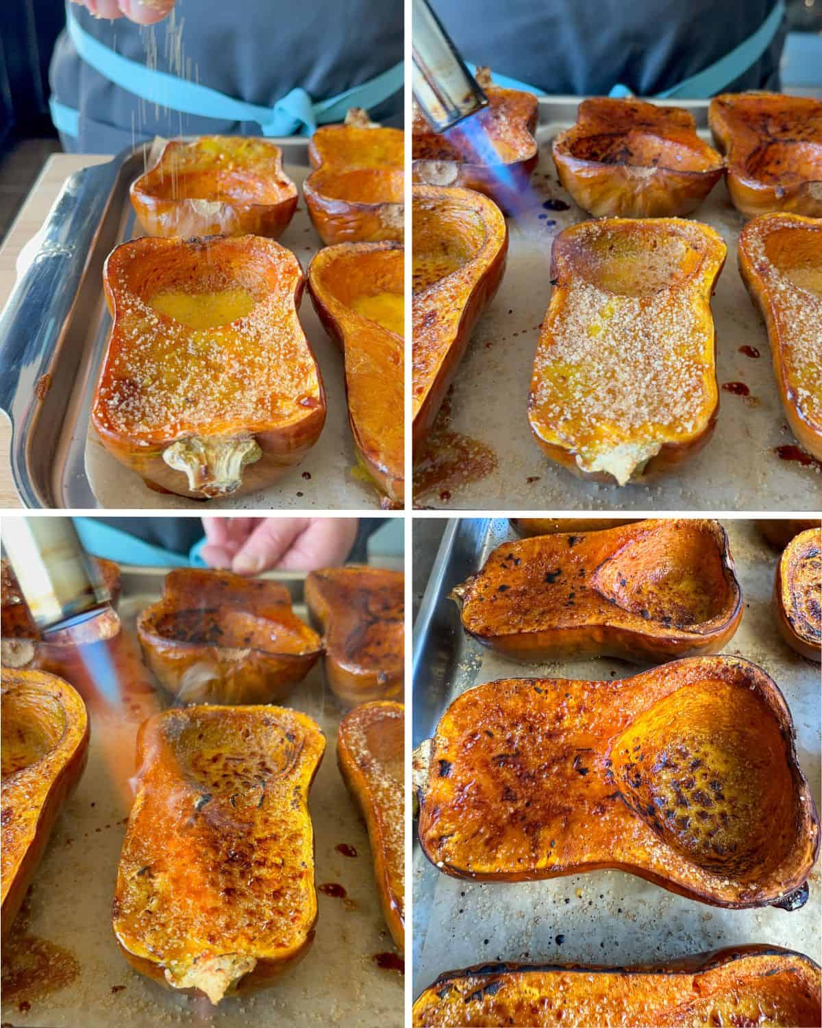Steps for squash brulee.
