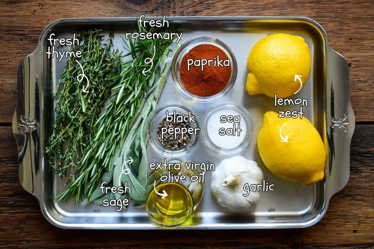 Turkey herb rub ingredients.