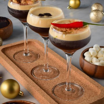 An espresso martini flight 3 ways - Classic, S’mores and Spicy